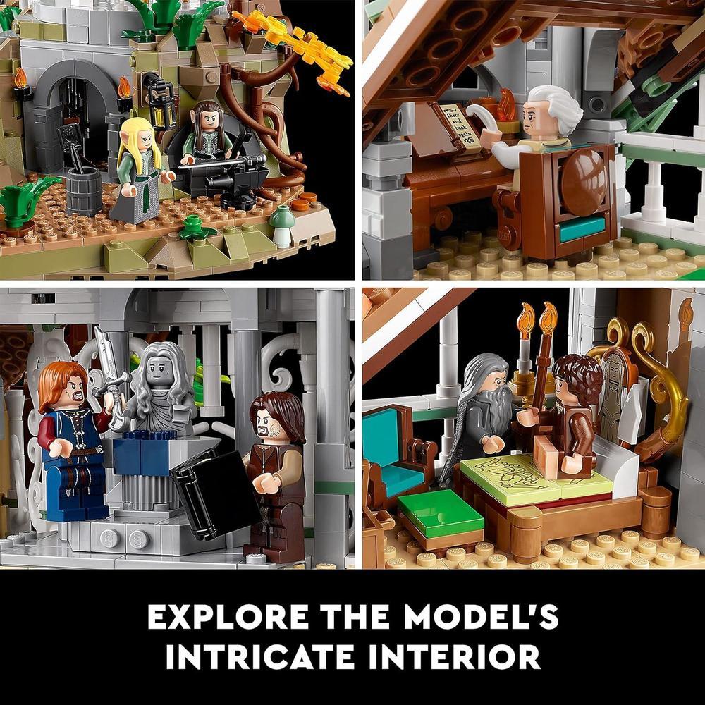 LEGO Icons Rivendell de El Señor de los Anillos: construye y exhibe con minifiguras legendarias, gran regalo para cinéfilos