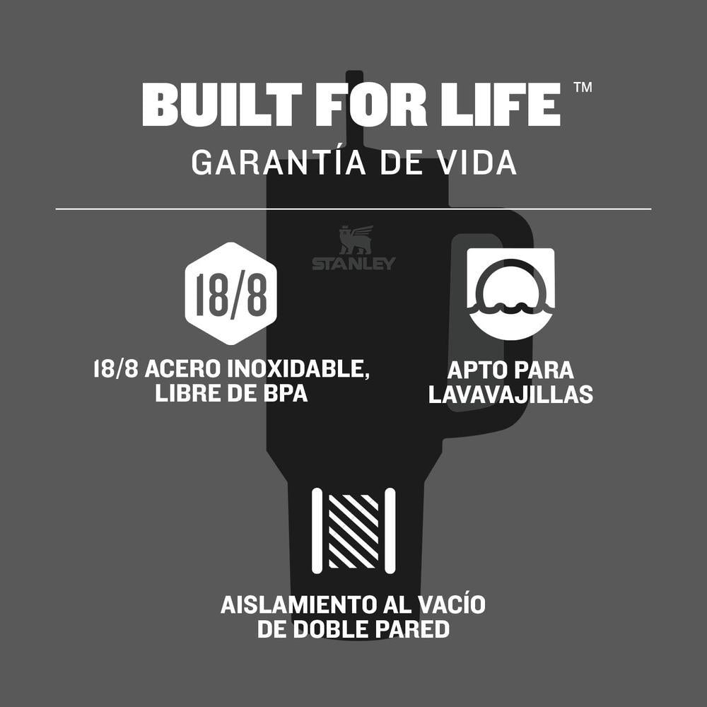 Stanley Quencher H2.0 - Vaso con asa, pajilla y tapa giratoria 3 posiciones compatible con portavasos de viajes