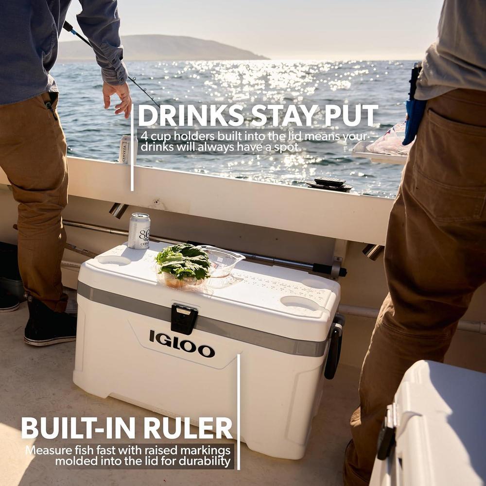 Igloo Coolers Marine Series, hielera portátil rígida y aislada ideal para pesca, campismo y navegación