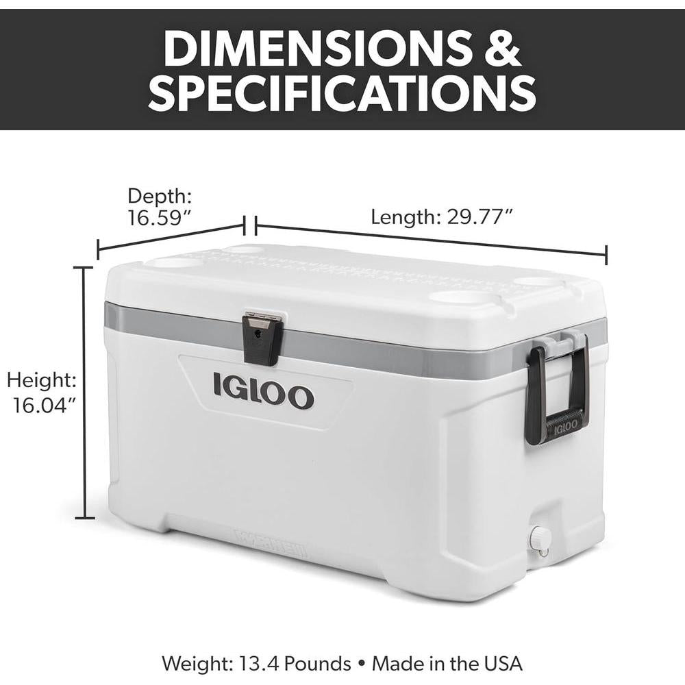 Igloo Coolers Marine Series, hielera portátil rígida y aislada ideal para pesca, campismo y navegación