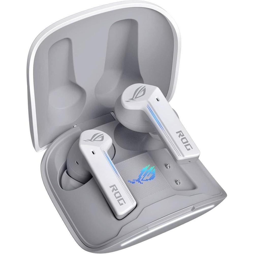 ASUS ROG Cetra True Wireless Gaming Headphones (Low-Latency Bluetooth Earbuds, Active Noise Cancelation, 27-Hour Battery Life, IPX4 Water Resistance, Wireless Charging)- White
