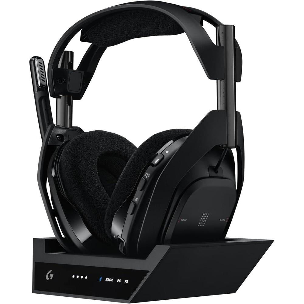 Logitech G Astro A50 X Multi-Platform Wireless Gaming Headset + Base Station for PS5/Xbox/PC: PLAYSYNC Video & Audio Switcher, HDMI 2.1 4K 120Hz VRR, <24bit/48kHz, 24hr Battery, 2.4GHz & BT - Black