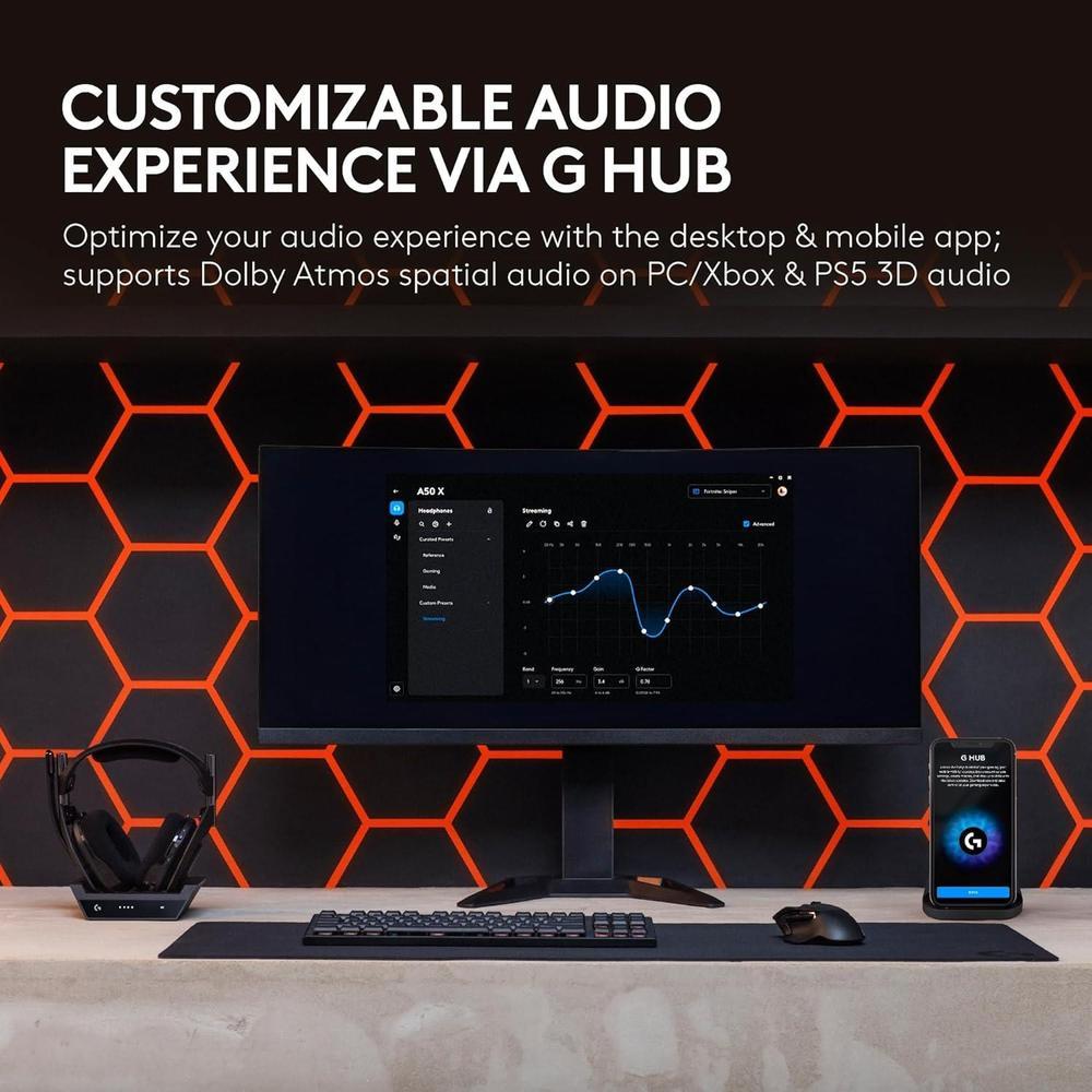 Logitech G Astro A50 X Auriculares Gaming Inalámbricos Multi-Plataforma con Base para PS5/Xbox/PC