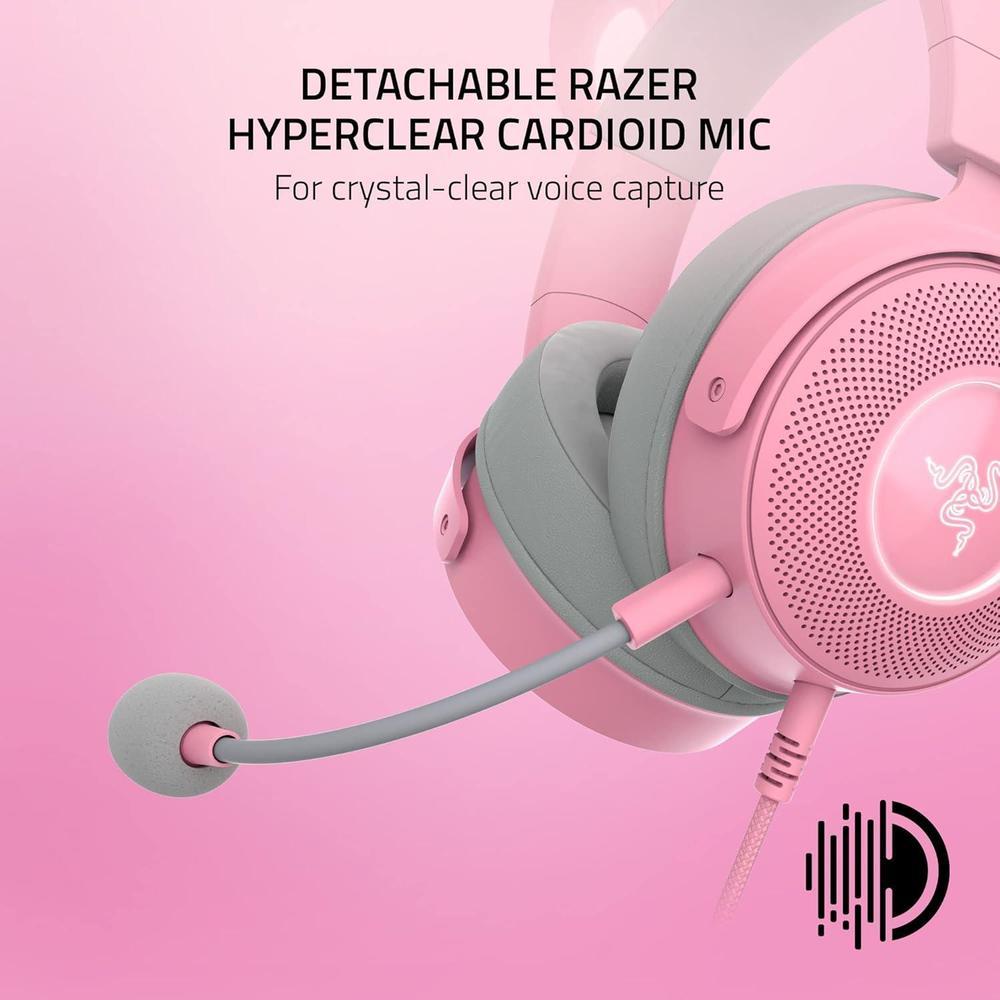Razer Kraken Kitty V2 Pro Auriculares RGB: orejas intercambiables, iluminación reactiva y micrófono desmontable