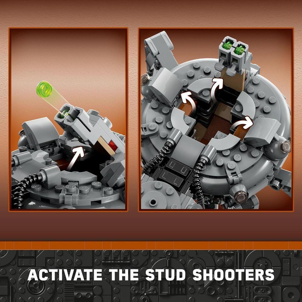 LEGO Star Wars Spider Tank 75361 con personajes de The Mandalorian, incluye minifiguras y 526 piezas