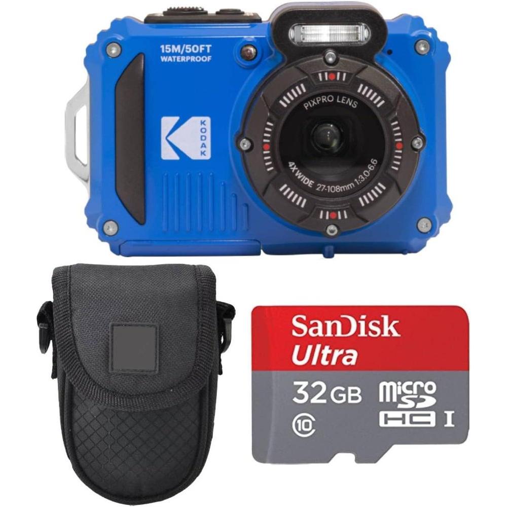 Kodak PIXPRO WPZ2 - Cámara digital + estuche negro para apuntar y disparar + tarjeta microSDHC de 32 GB