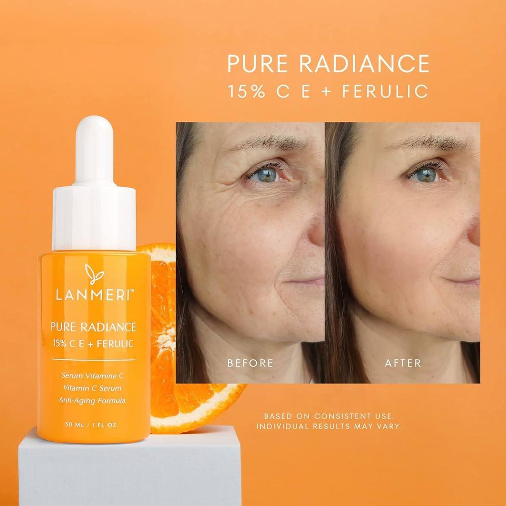 Lanmeri Serum Facial 15% Vitamina C + E + Ácido Ferúlico 30ml