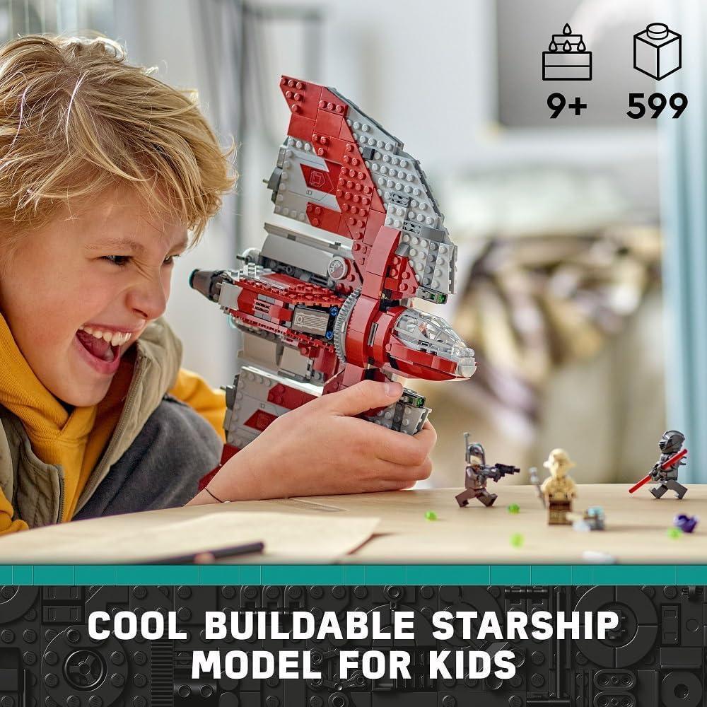 LEGO Star Wars Ahsoka Tano's T-6 Jedi Shuttle Space Ship Toy, Juego de construcción para niños fanaticos de Star Wars a partir de 9 años