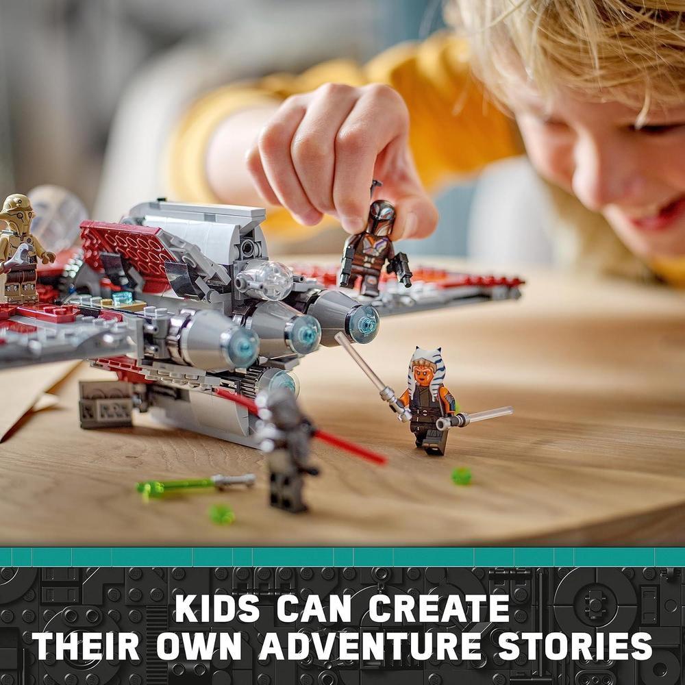 LEGO Star Wars Ahsoka Tano's T-6 Jedi Shuttle Space Ship Toy, Juego de construcción para niños fanaticos de Star Wars a partir de 9 años