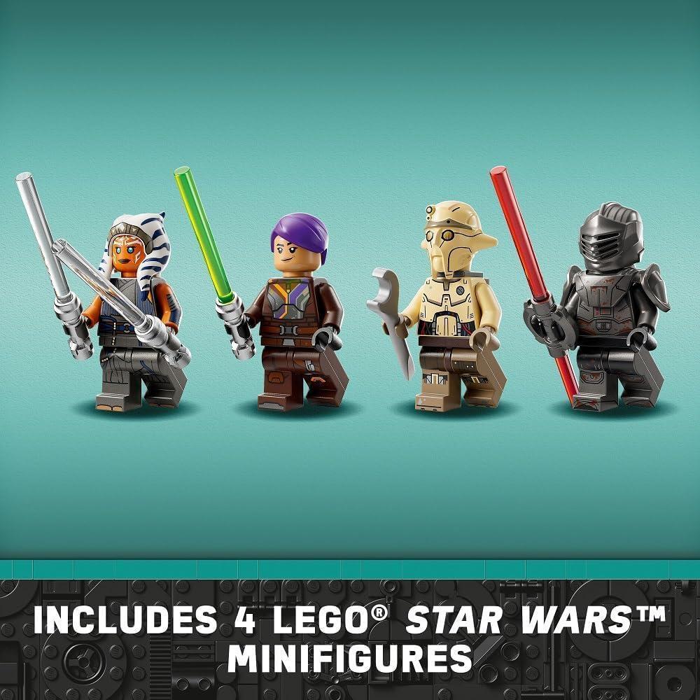 LEGO Star Wars Ahsoka Tano's T-6 Jedi Shuttle Space Ship Toy, Juego de construcción para niños fanaticos de Star Wars a partir de 9 años