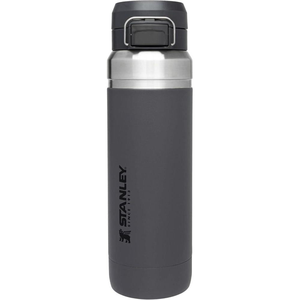 Stanley Quick Flip GO Water Bottle 36 oz | Push Button Lid | Leakproof and Packable for Travel and Sports | Insulated Stainless Steel | BPA-Free | Charcoal