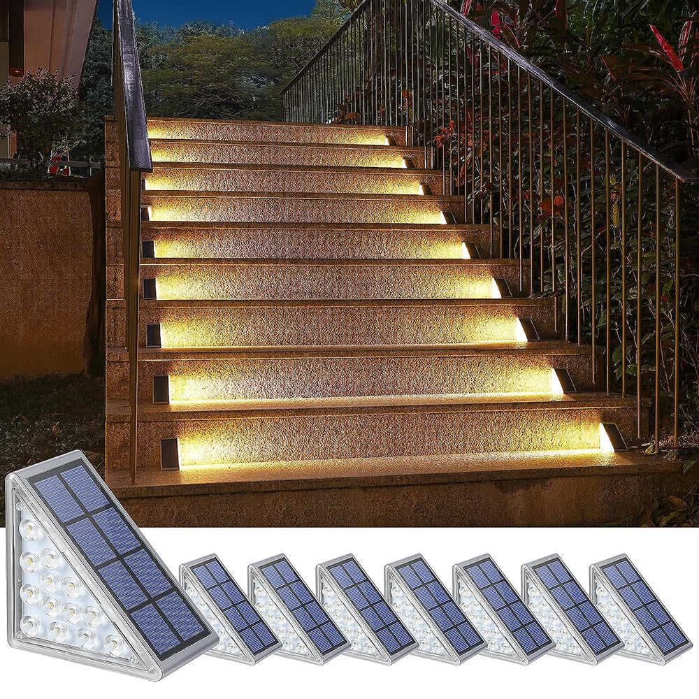 Paquete de 8 Luces Solares para Escalones Exteriores Impermeables