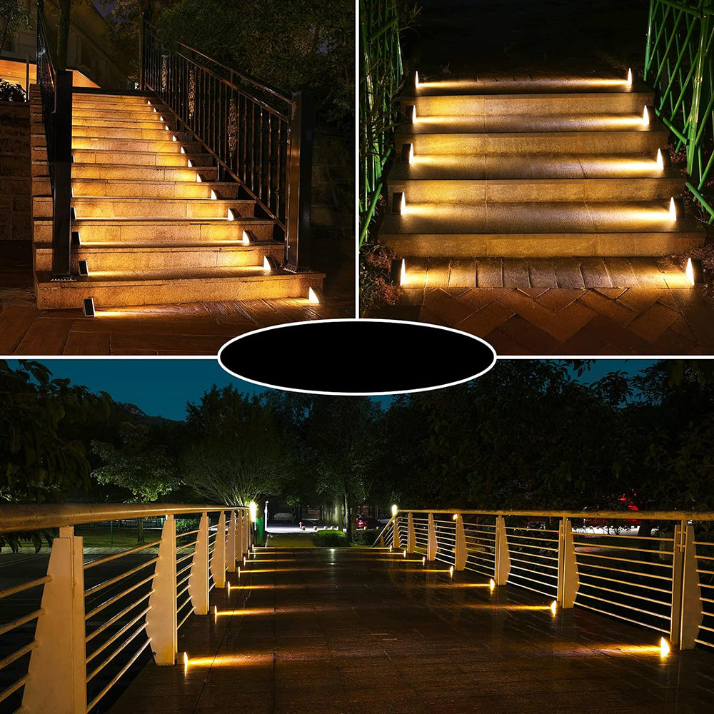 Paquete de 8 Luces Solares para Escalones Exteriores Impermeables