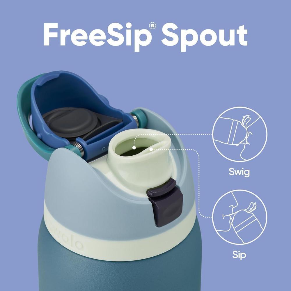 Owala - Botella de agua FreeSip de acero inoxidable con aislamiento, sin BPA, incluye sorbete, ideal para deportes y viajes, Denim