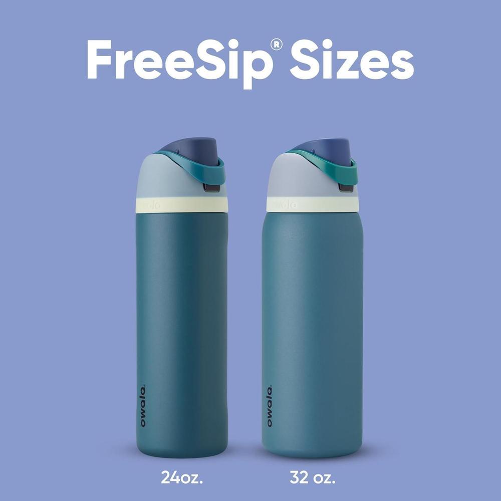 Owala - Botella de agua FreeSip de acero inoxidable con aislamiento, sin BPA, incluye sorbete, ideal para deportes y viajes, Denim