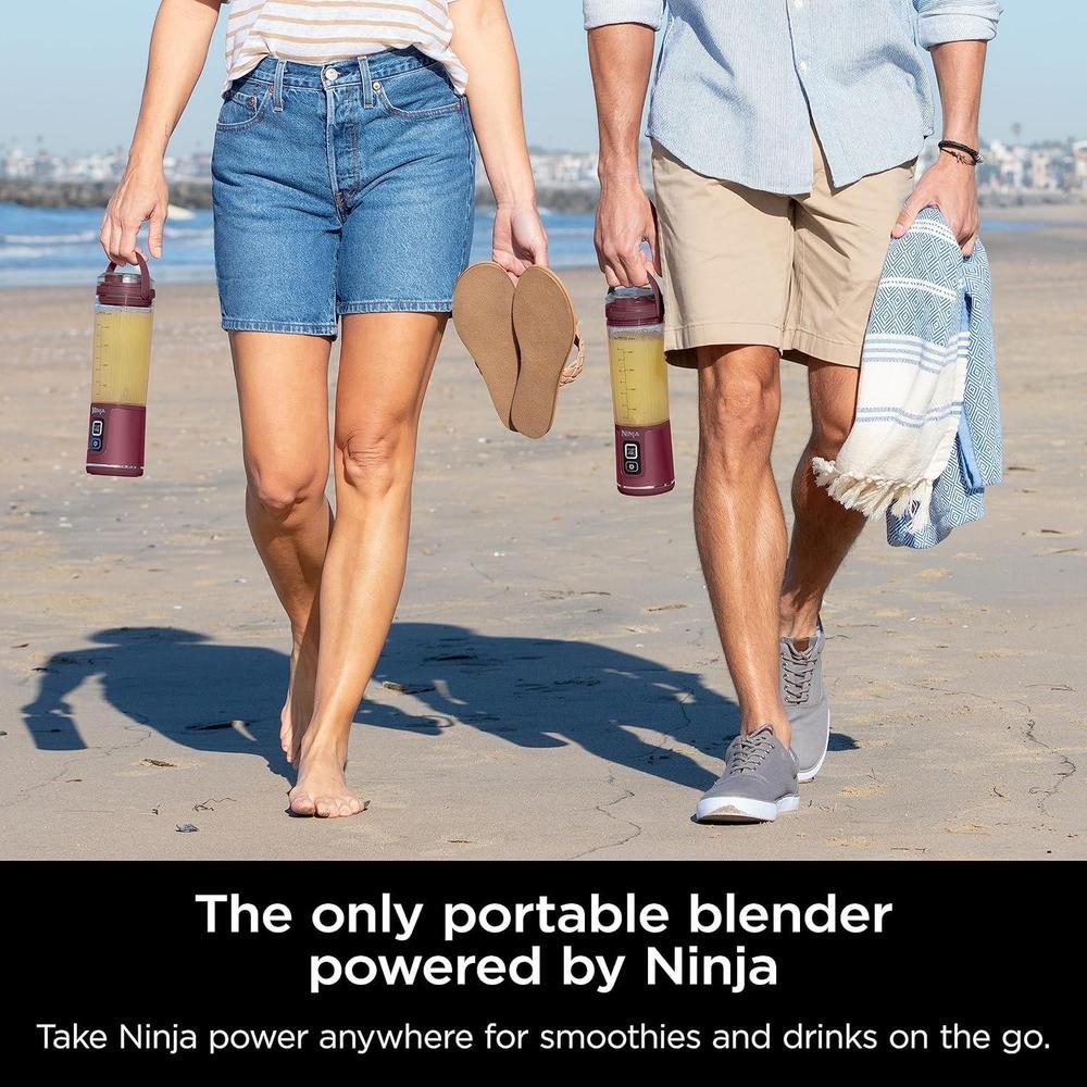 Ninja BC151CR - Licuadora portátil inalámbrica, ideal para batidos, con tapa a prueba de fugas, recargable USB-C y segura para lavavajillas