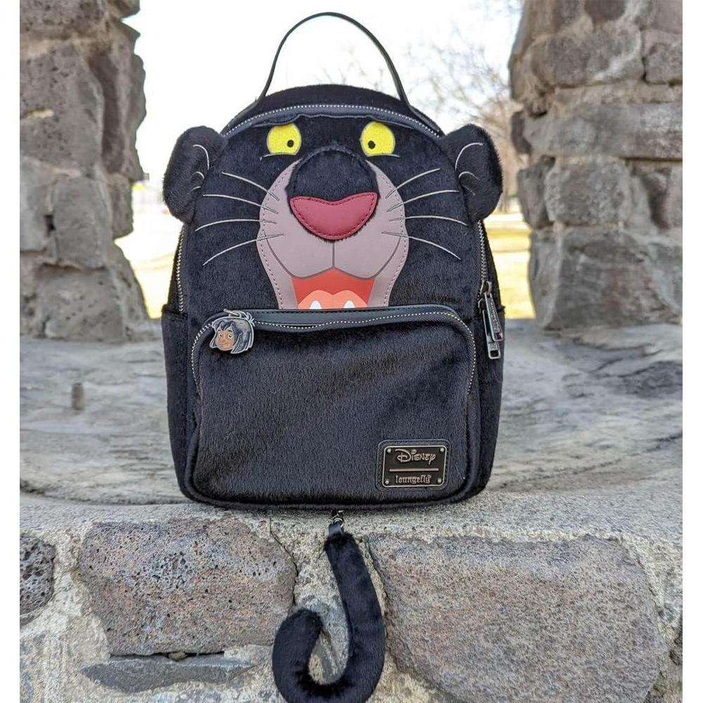 Loungefly Disney The Jungle Book Bolso Bagheera, bolso de hombro negro con doble correa para cosplay, elegante y funcional