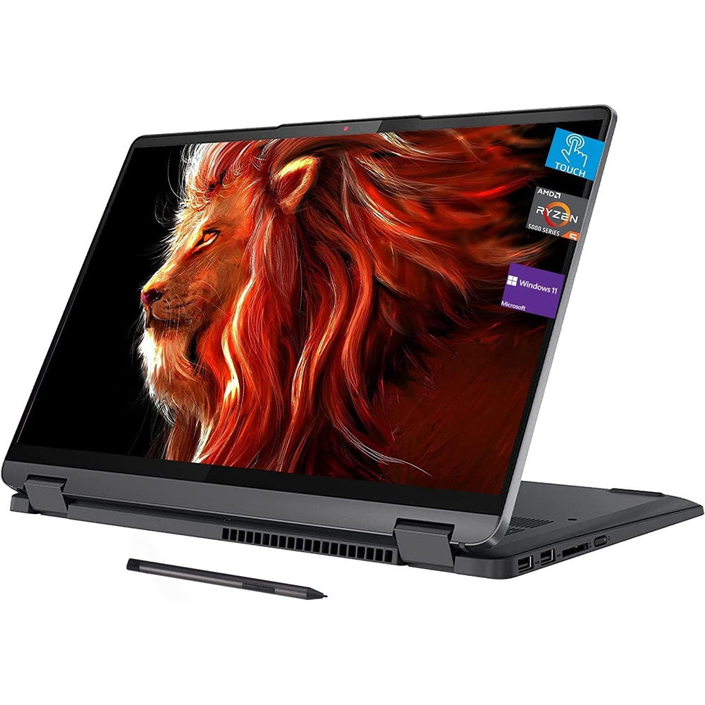 Lenovo Flex 5 14" 2-in-1 Laptop, WUXGA Touchscreen Display, AMD Ryzen 5 5500U, 16GB RAM, 1TB PCIe SSD, Bluetooth, Webcam, Backlit Keyboard, Fingerprint Reader, Windows 11 Home, Grey