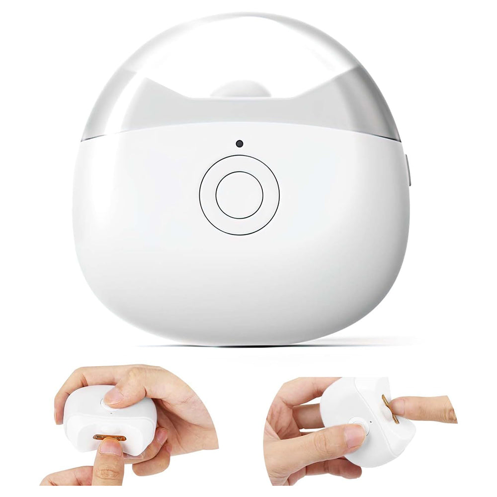 Electric Automatic Nail Clipper,Electric Baby Nail Clippers with Light,Rechargeable Nail Clippers with Catcher,Electric Nail File for Baby,Kids,Seniors,Newborn,Infant,Adult (White)