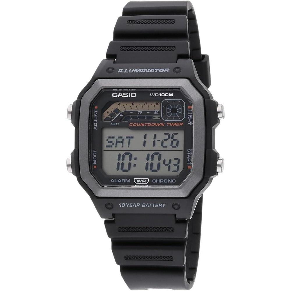 Casio WS1600H Series | Men’s Watch | Sports Design | Stopwatch | Countdown Timer | LED Light with Afterglow | 100M WR | Daily Alarm | Auto Calendar | World Time | 10 Year Battery