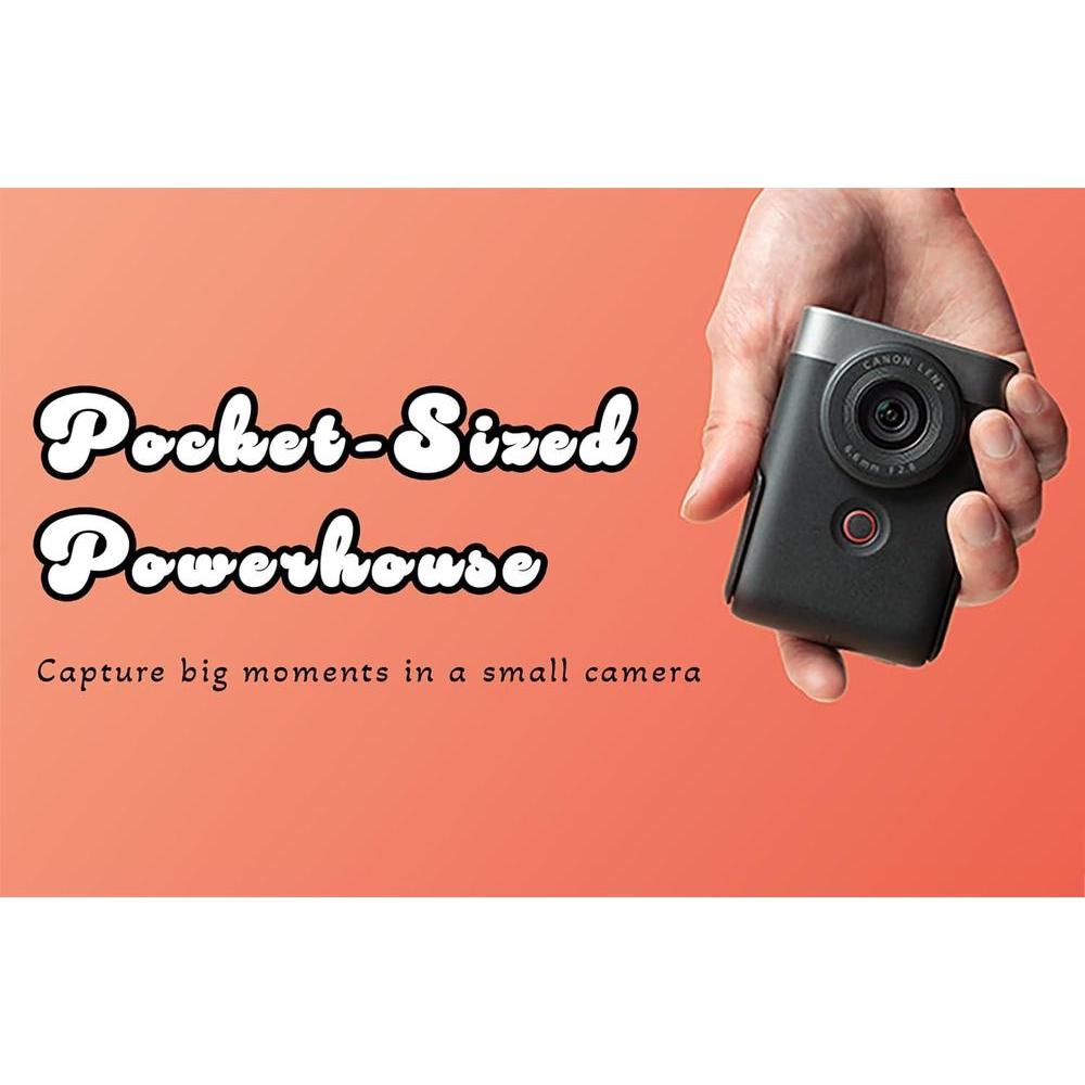 Canon PowerShot V10 Cámara compacta para vlogging, sensor CMOS, video 4K, lente zoom, micrófono estéreo, negro
