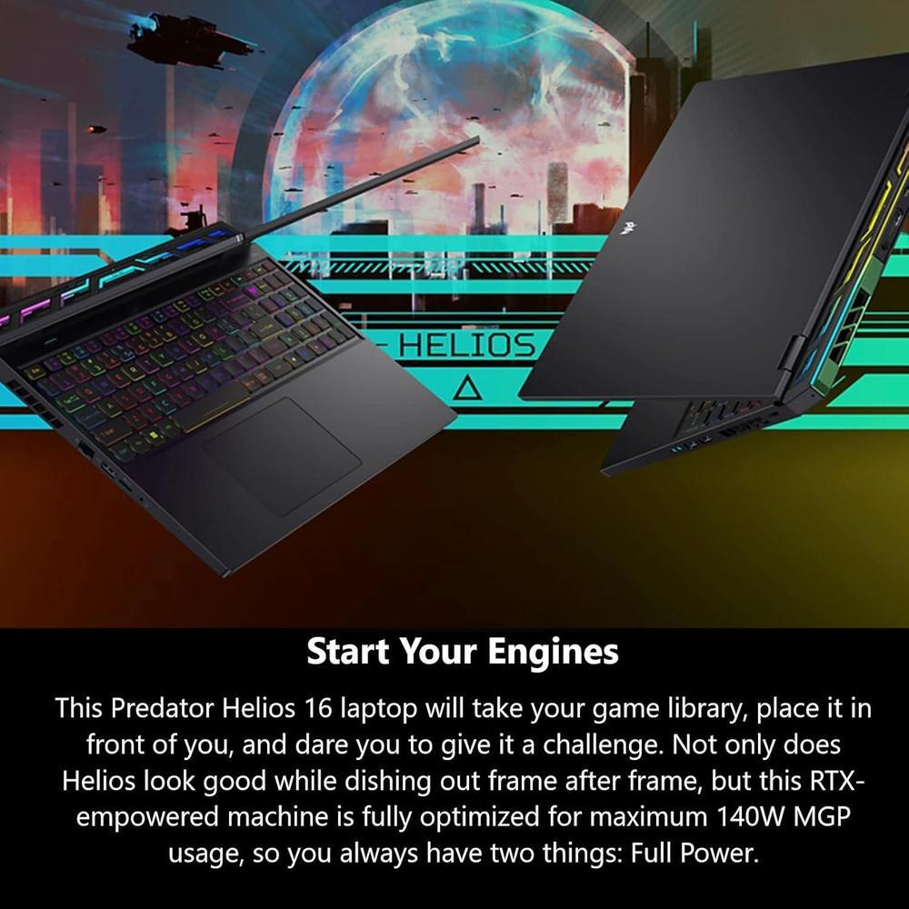 Acer Predator Helios 16 Laptop Gamer PH16-71-71AV 16" 16:10 165HZ Intel Core i7 16GB RAM 1TB SSD RTX 4060 Killer Wi-Fi 6E Negro