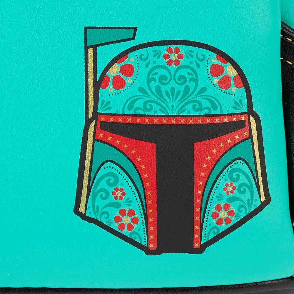 Loungefly Star Wars Boba Fett Floral Bordado Cosplay Bolso de Hombro para Mujer