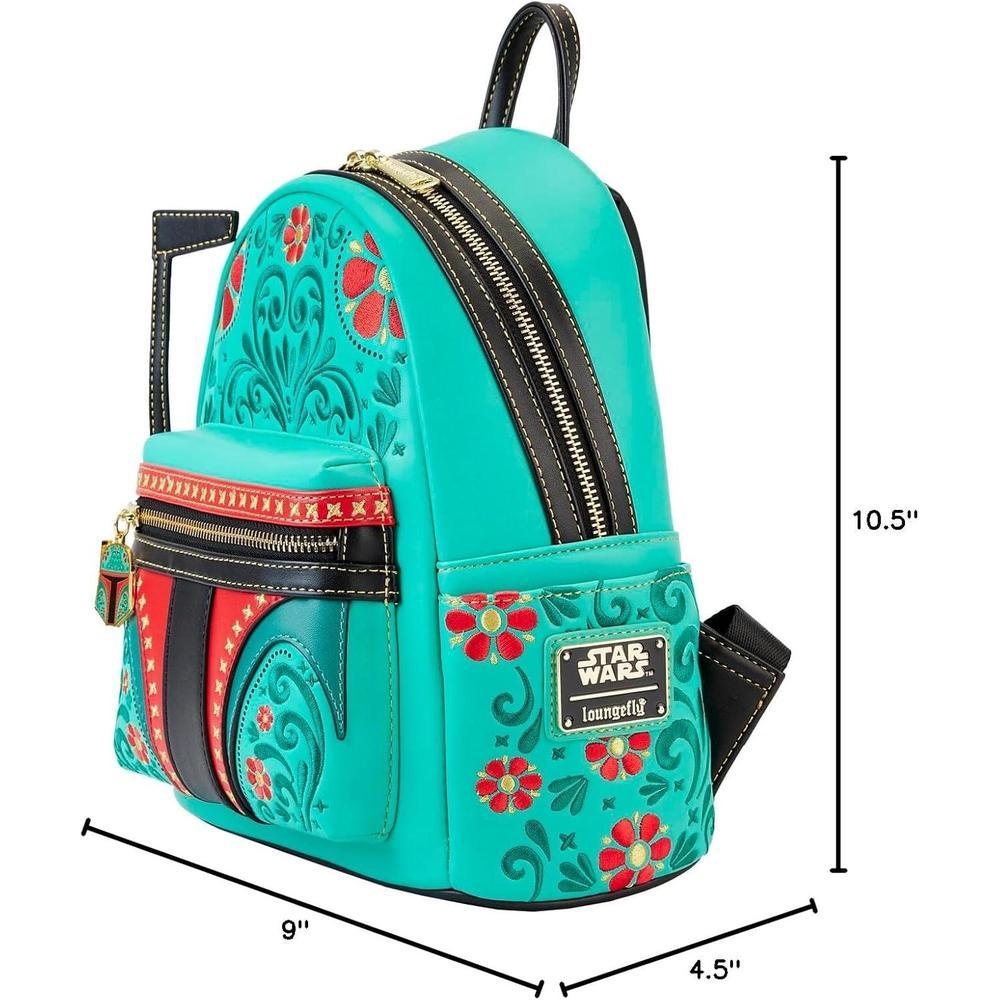 Loungefly Star Wars Boba Fett Floral Bordado Cosplay Bolso de Hombro para Mujer