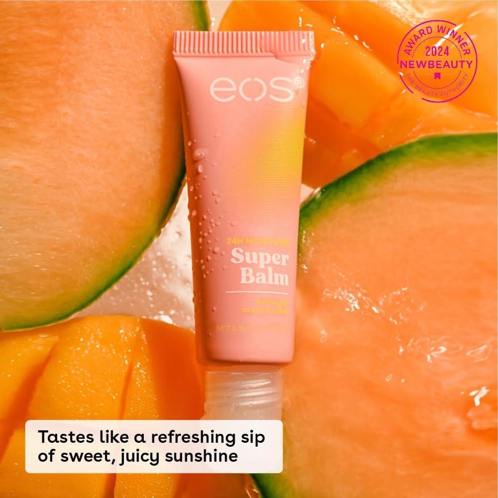 eos 24H Moisture Super Balm de Sandía y Mango para Pieles Sensibles, Mascarilla Labial Día o Noche, Paquete de 2