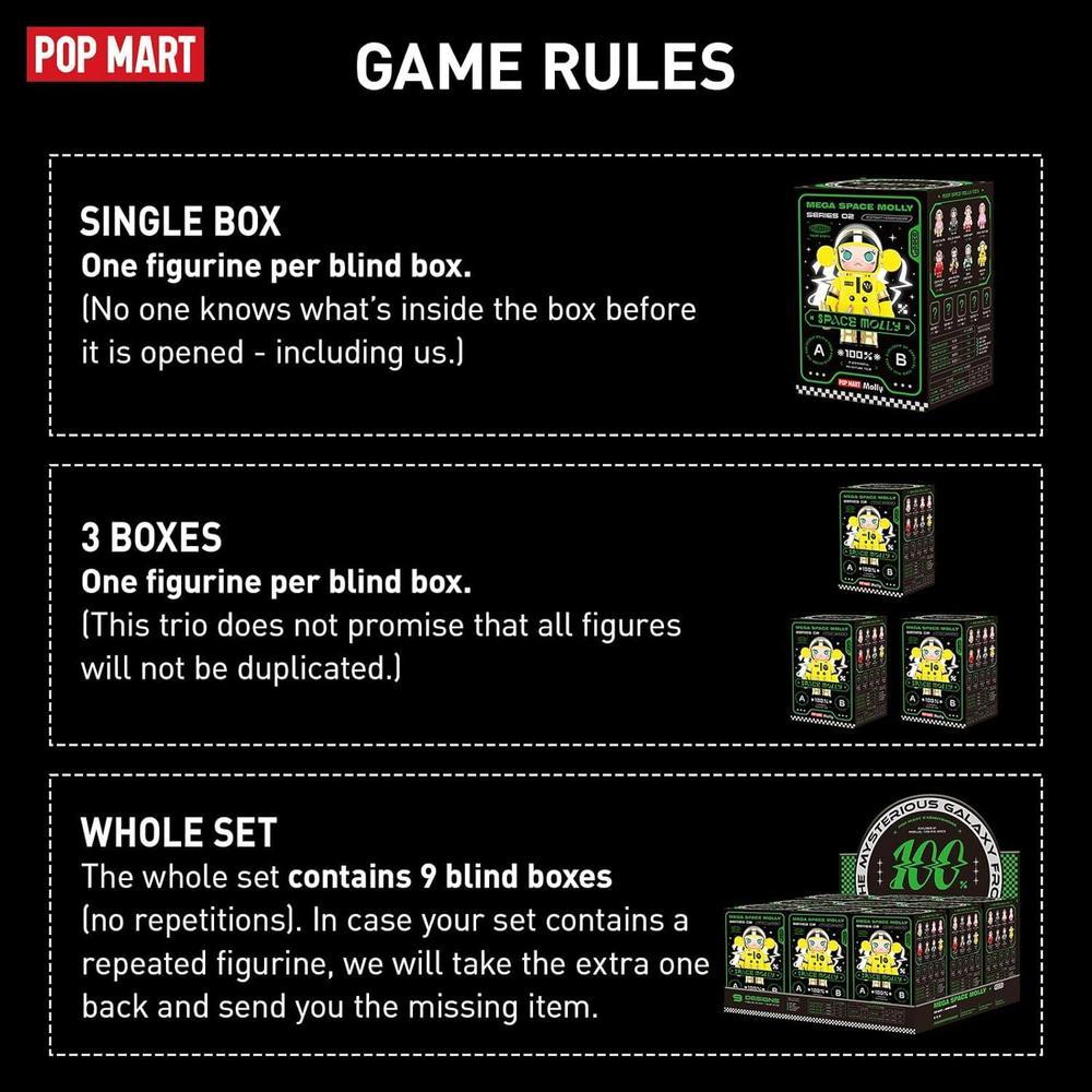 POP MART MEGA Space Molly caja ciega edición 2-B figuras coleccionables modernas