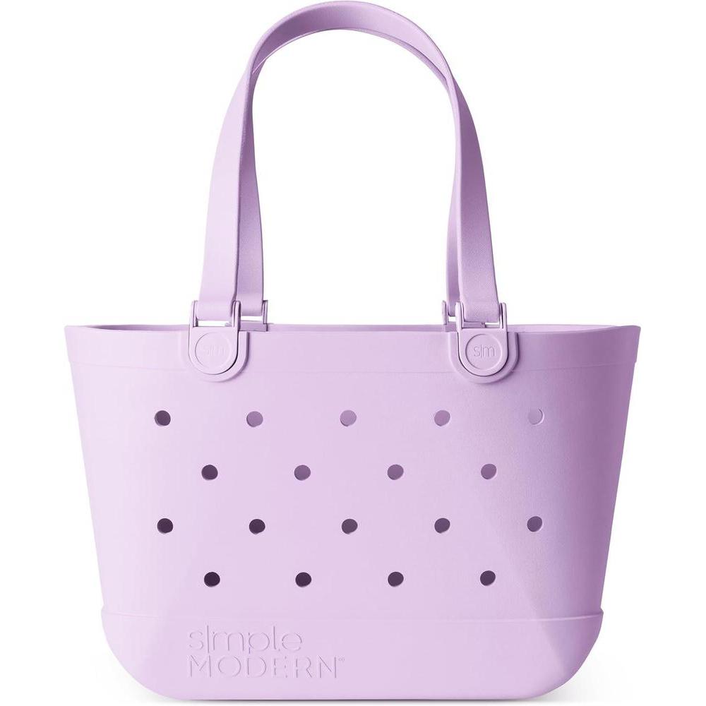 Simple Modern Beach Bag Rubber Tote | Waterproof Large Tote Bag with Zipper Pocket for Beach, Pool Boat, Groceries, Sports | Getaway Bag Collection | Electric Lavender