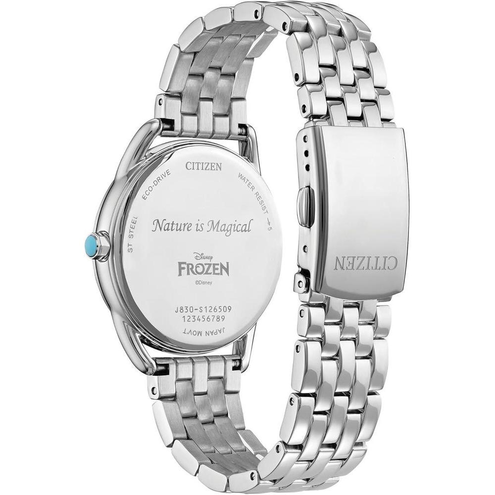 Reloj de Pulsera Citizen Eco-Drive Disney Princess Frozen en acero inoxidable con esfera azul y diseño de copo de nieve