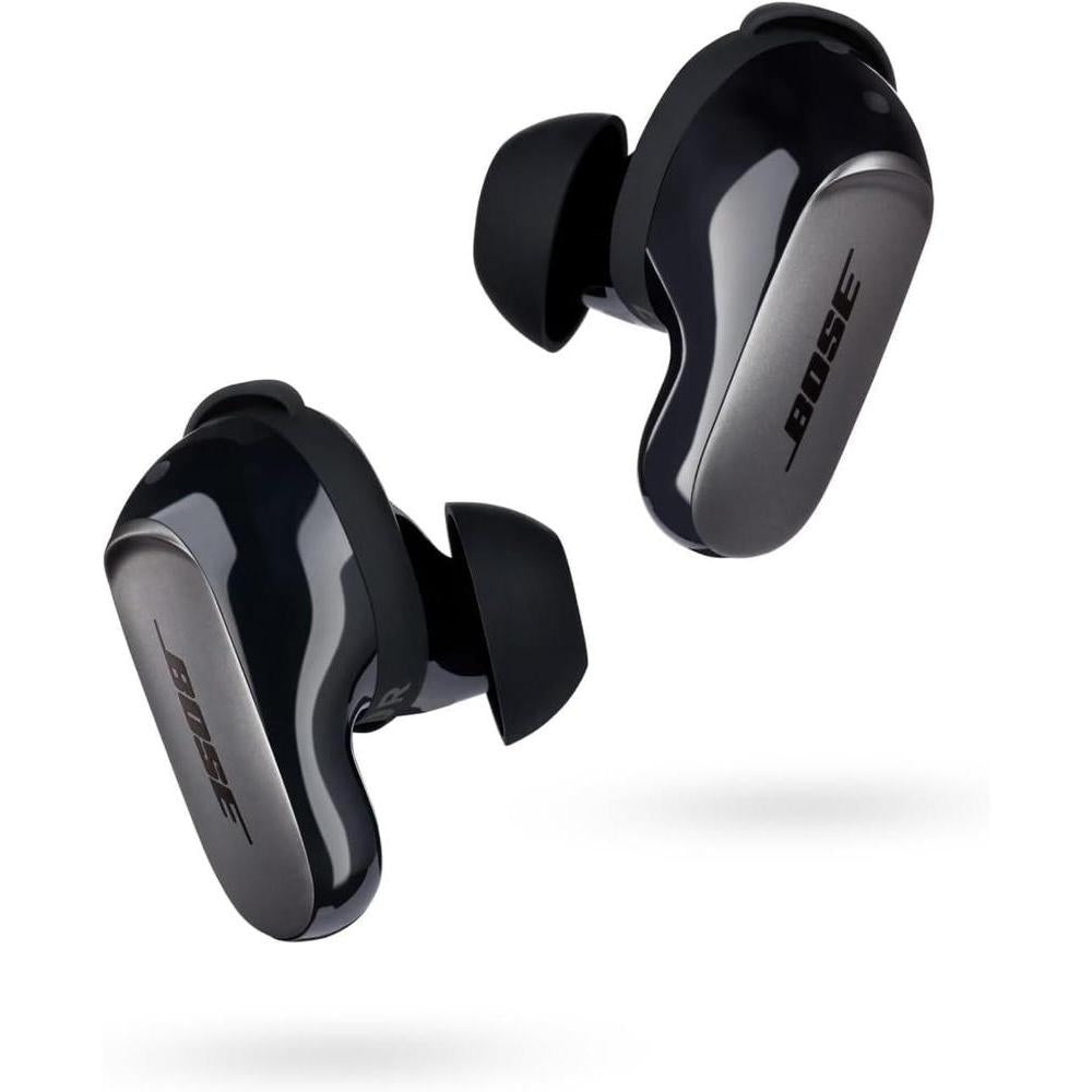 Bose QuietComfort Ultra True Wireless Earbuds, Noise Cancelling Earbuds, Deep Bass, Bluetooth 5.3 Earbuds with Spatial Audio and Active Noise Cancellation, Up To 6 Hours of Playtime, Black