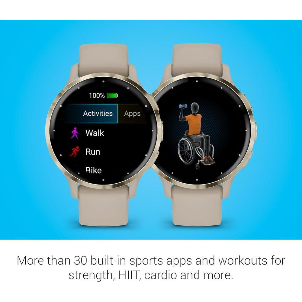 Garmin Venu 3S Smartwatch Dorado Suave Con Bisel De Acero Inoxidable, Pantalla Táctil AMOLED, Correa De Silicona