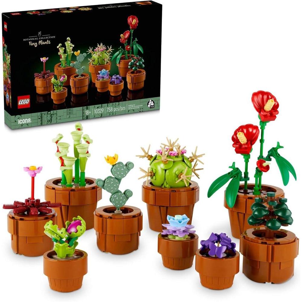 LEGO Botanicals Tiny Plants - Artificial, Fake Indoor Plant Building Set for Home, Kitchen, Desk Decoration, Adults Ages 18+ - Gift for Valentines Day for Her and Him - 10329