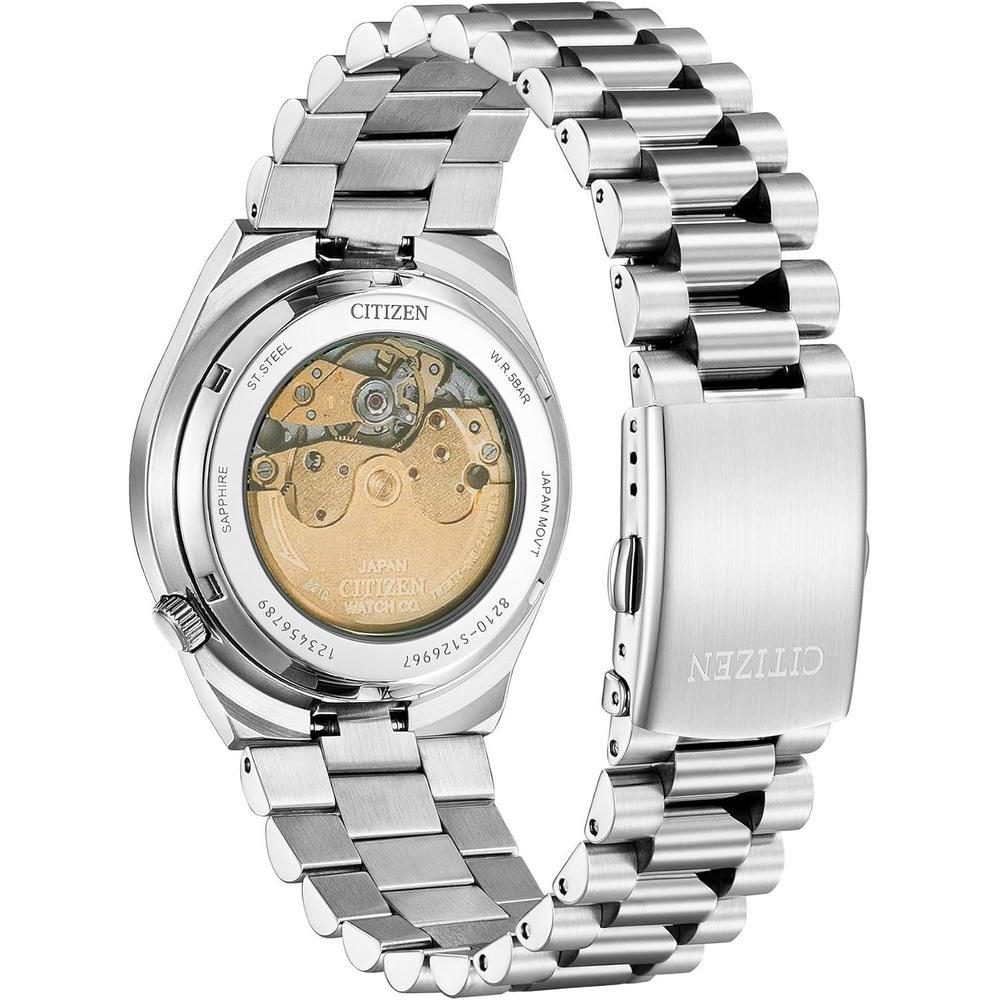Reloj de lujo deportivo Citizen Tsuyosa automático para hombre en acero inoxidable, esfera amarilla y reserva de marcha