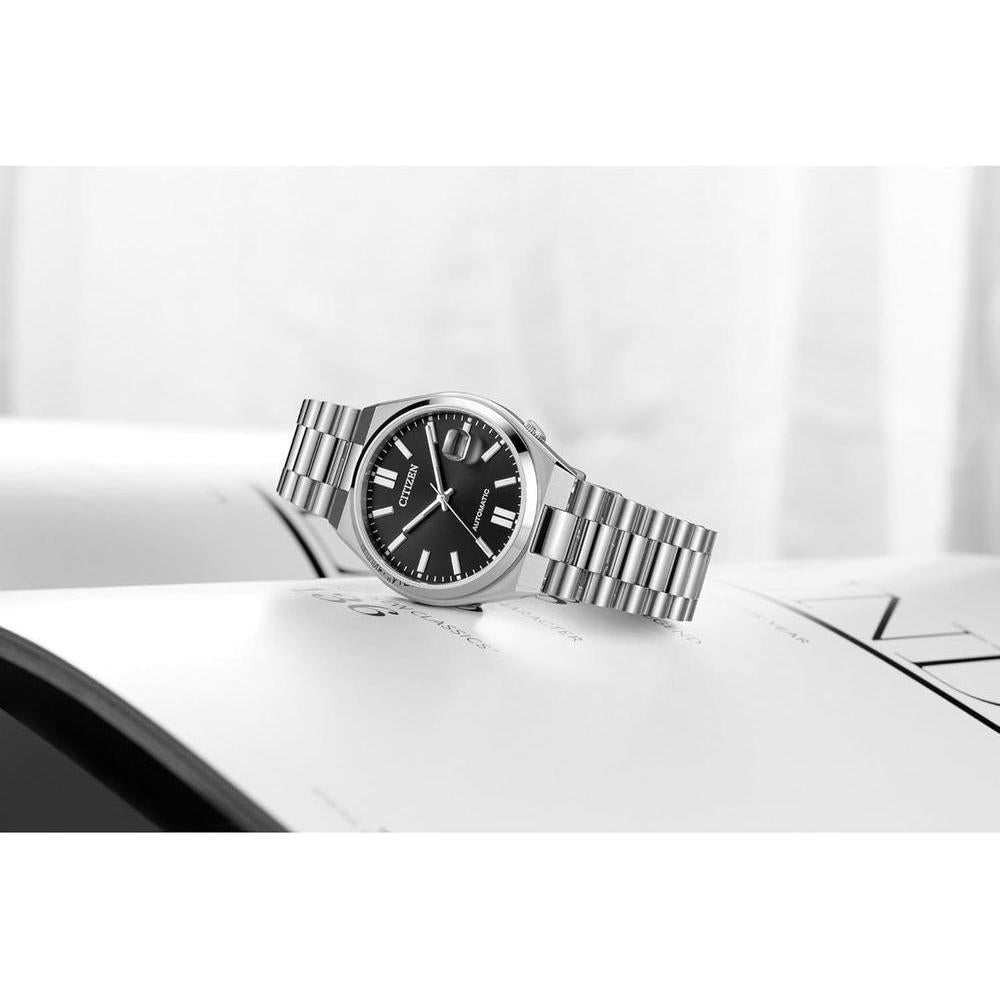 Reloj Citizen Automático Tsuyosa Sport, acero inoxidable plateado, 3 agujas y fecha, reserva de marcha 42 horas