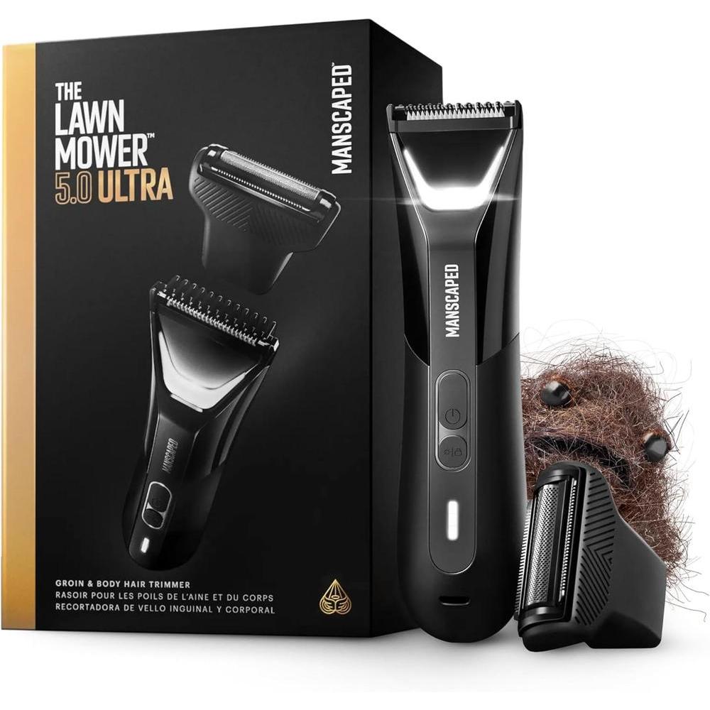MANSCAPED® The Lawn Mower® 5.0 Ultra - Recortadora de Vello de Ingle y Cuerpo – Recortadora de Doble Cabezal SkinSafe® y Cuchillas de Lámina, Recortadora Impermeable Húmedo/Seco, Recargable USB-C con