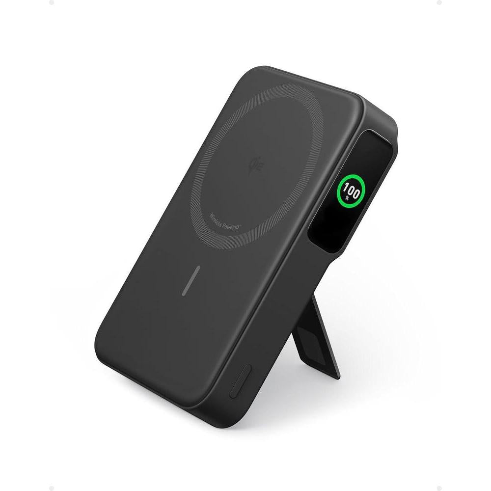 Anker MagGo Power Bank, Qi2 Certified 15W Ultra-Fast MagSafe-Compatible Portable Charger, 10,000mAh Battery Pack with Smart Display & Foldable Stand, For iPhone 15/14/13 Only (USB-C Cable Included)