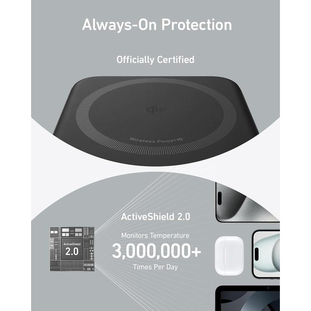 Anker MagGo Power Bank, cargador portátil Qi2 certificado, 15W ultra rápido, compatible con MagSafe, batería 10,000mAh, pantalla inteligente