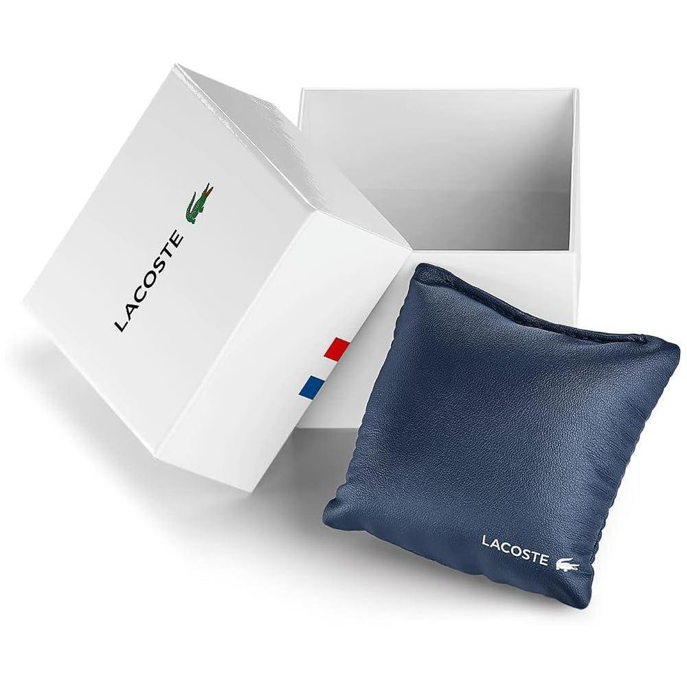 Lacoste 12.12 Reloj multifunción de cuarzo para mujer con diseño contemporáneo, esfera curvada de aluminio y correa de silicona