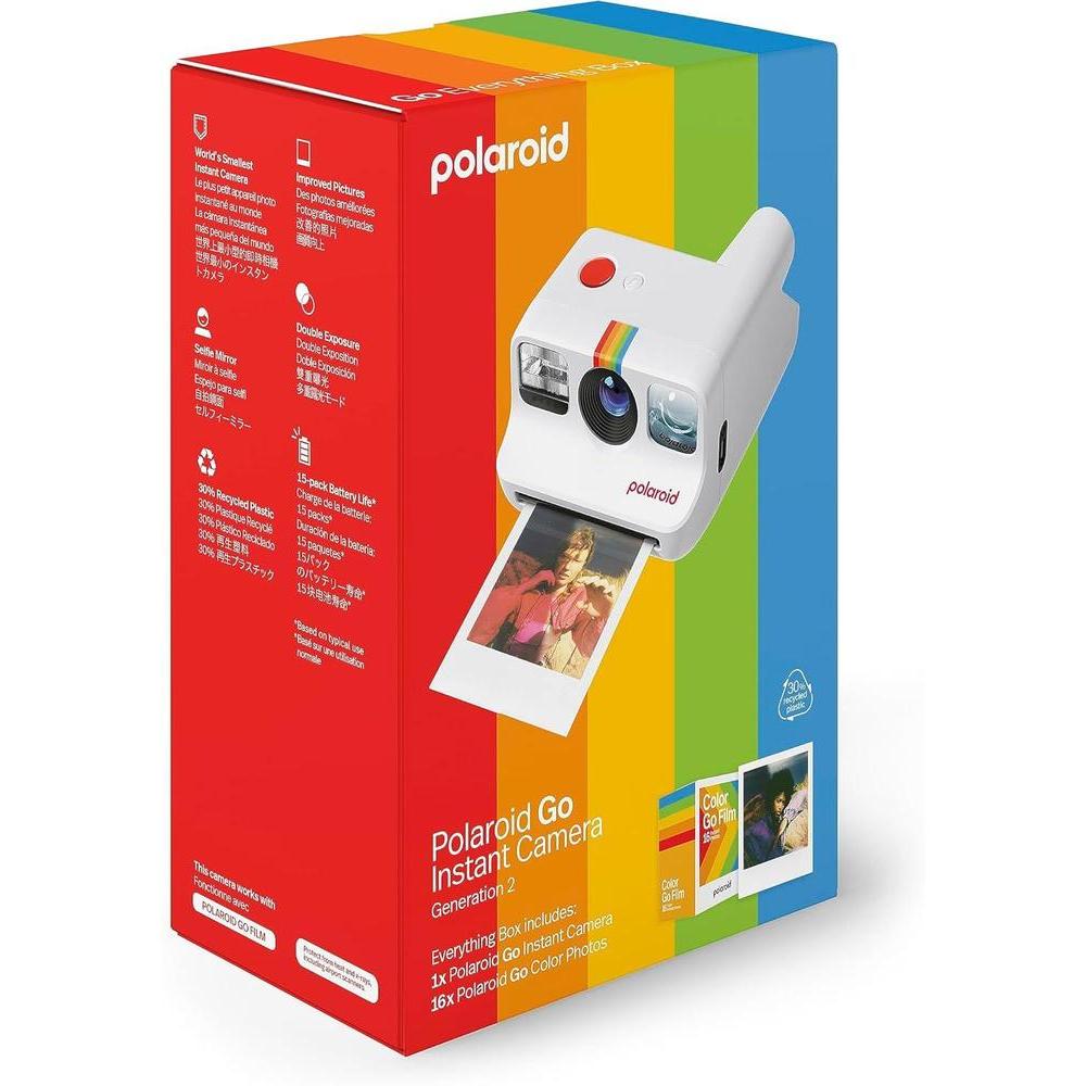 Polaroid Go Mini Cámara Instantánea Generation 2 con Paquete de Película Incluido - Blanco - Compatible con Película Polaroid Go