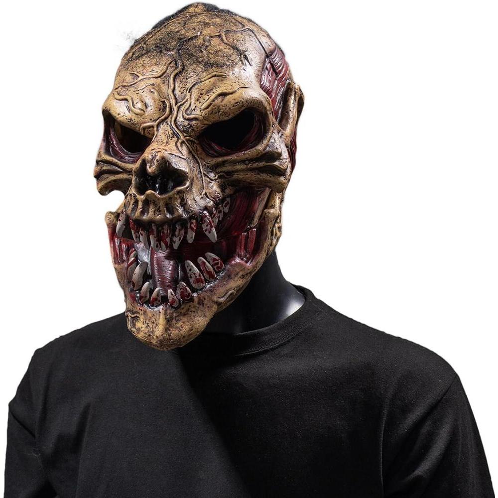 Máscara terrorífica de Halloween, diseño realista de zombi con rostro aterrador, material látex ecológico y seguro