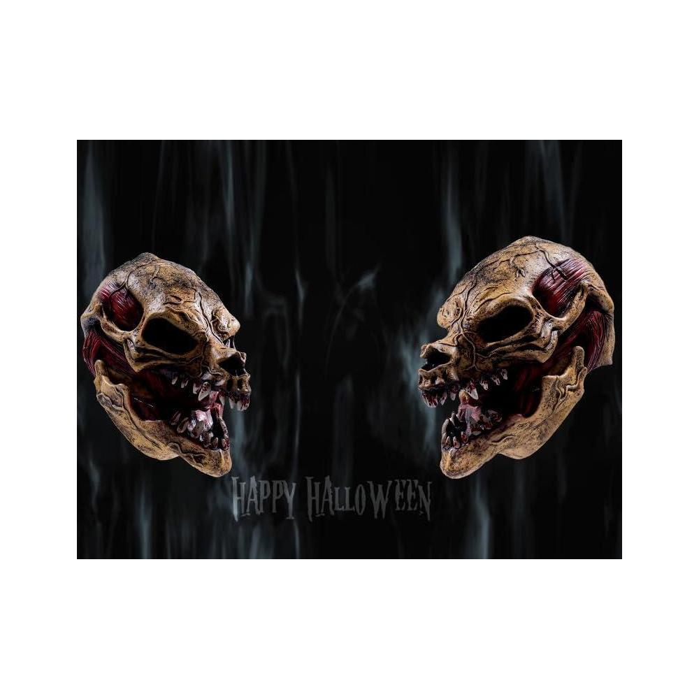 Máscara terrorífica de Halloween, diseño realista de zombi con rostro aterrador, material látex ecológico y seguro