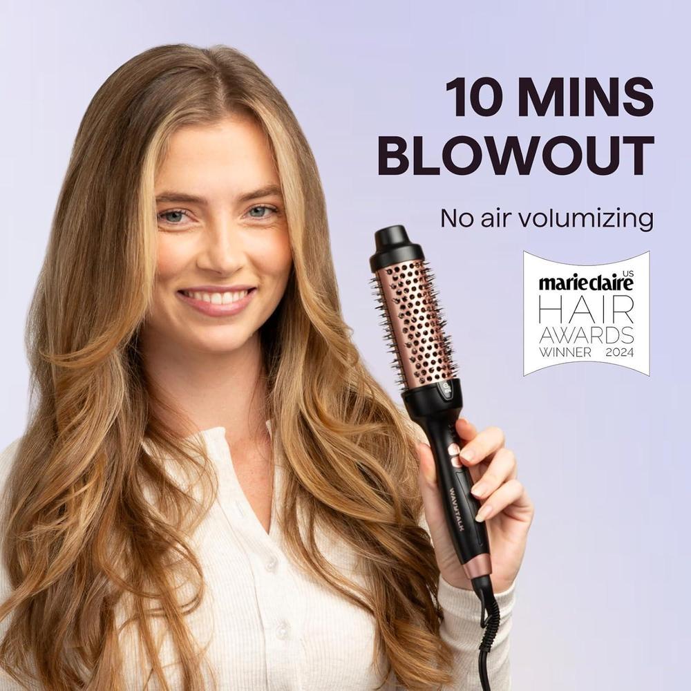 Cepillo Térmico Wavytalk para Peinado lónico. Consigue Cabello Suave con Rizos Naturales y Voltaje Dual