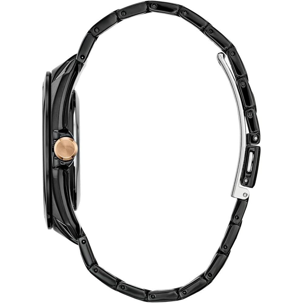 Citizen Eco-Drive Marvel Tony Stark I Love You - Reloj de acero inoxidable negro, con fecha de 3 manecillas, luminoso, parte trasera grabada