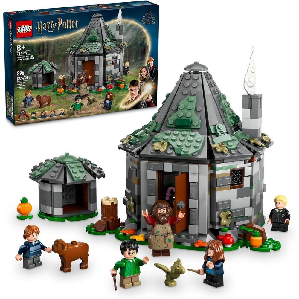 LEGO Harry Potter Hagrid's Hut: an Unexpected Visit - Harry Potter Toy for Boys & Girls Ages 8+ - Kids Building Toys W/Buildable House, 7 Minifigures & Dragon - 76428