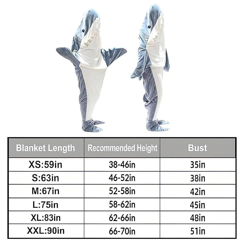 Manta de tiburón con capucha para adultos y niños, manta de tiburón portátil, saco de dormir de tiburón, disfraz de tiburón suave y acogedor