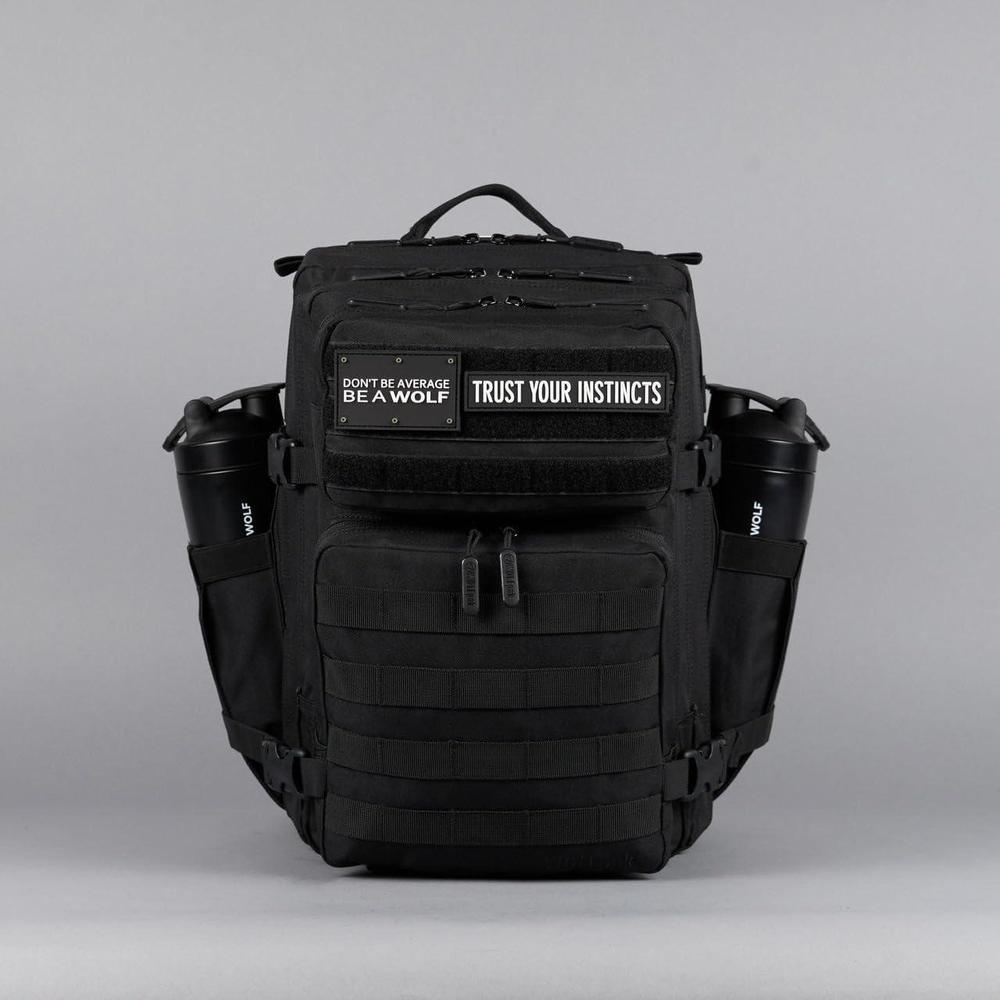 Mochila Táctica 35L WOLFpak en Color Negro con Resistencia al Agua y Personalización con Parches, Ideal para Viajes y Uso Diario