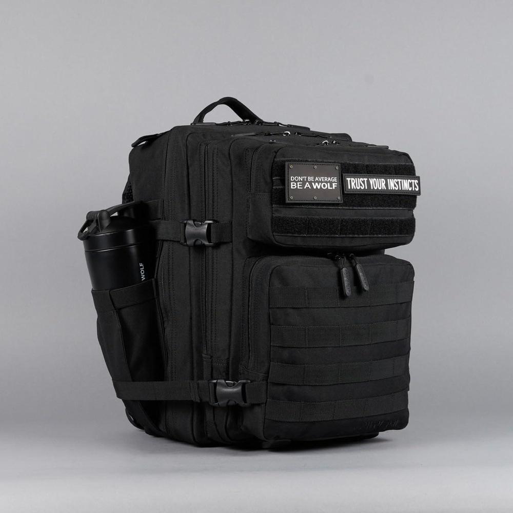 Mochila Táctica 35L WOLFpak en Color Negro con Resistencia al Agua y Personalización con Parches, Ideal para Viajes y Uso Diario